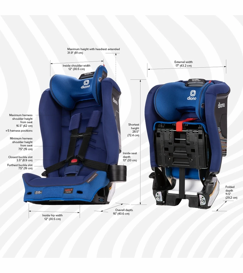 Diono Radian 3R SafePlus All-in-One Convertible Car Seat - Blue Sky 2 Diono Radian 3R SafePlus All-in-One Convertible Car Seat - Blue Sky - Image 2