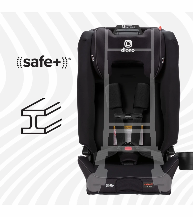 Diono Radian 3R SafePlus All-in-One Convertible Car Seat - Jet Black 6 Diono Radian 3R SafePlus All-in-One Convertible Car Seat - Jet Black - Image 6