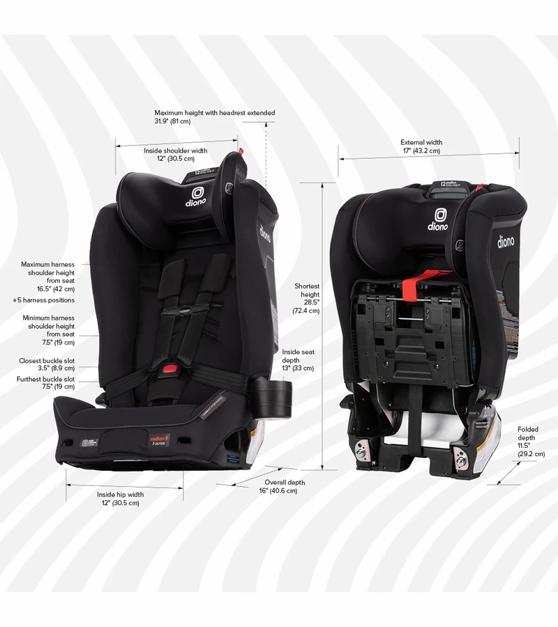 Diono Radian 3R SafePlus All-in-One Convertible Car Seat - Jet Black 2 Diono Radian 3R SafePlus All-in-One Convertible Car Seat - Jet Black - Image 2