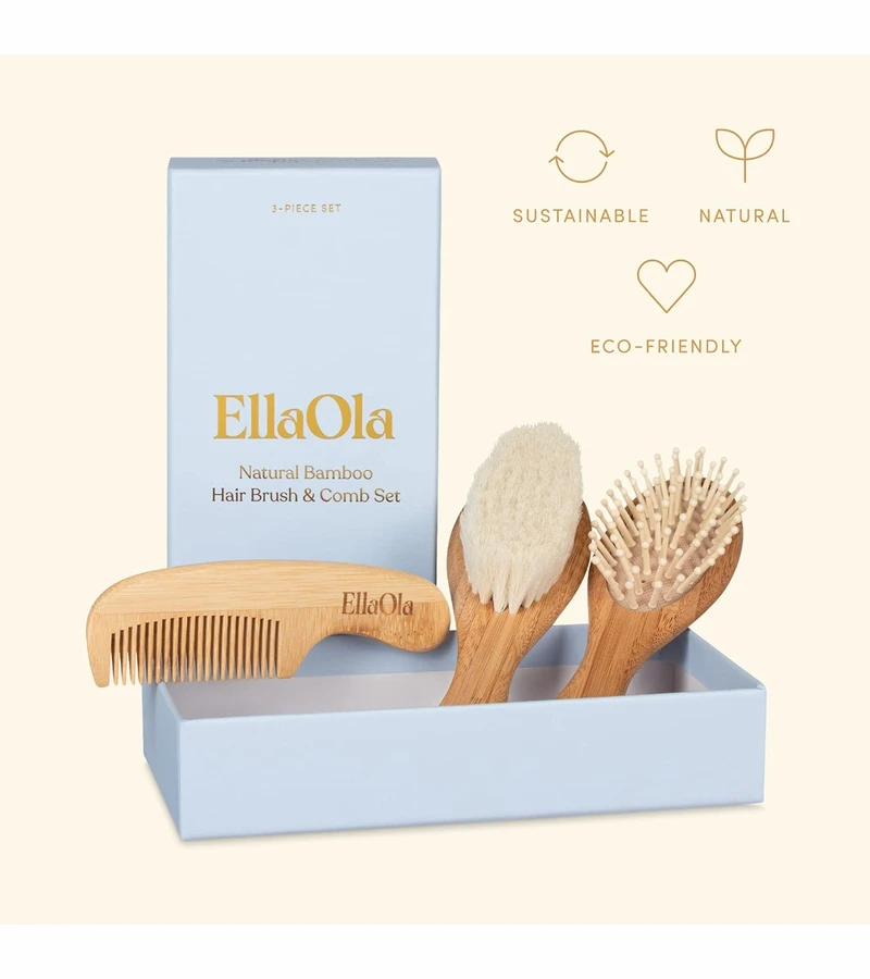 EllaOla 3-Piece Bamboo Brush & Comb Set 7 EllaOla 3-Piece Bamboo Brush & Comb Set - Image 7