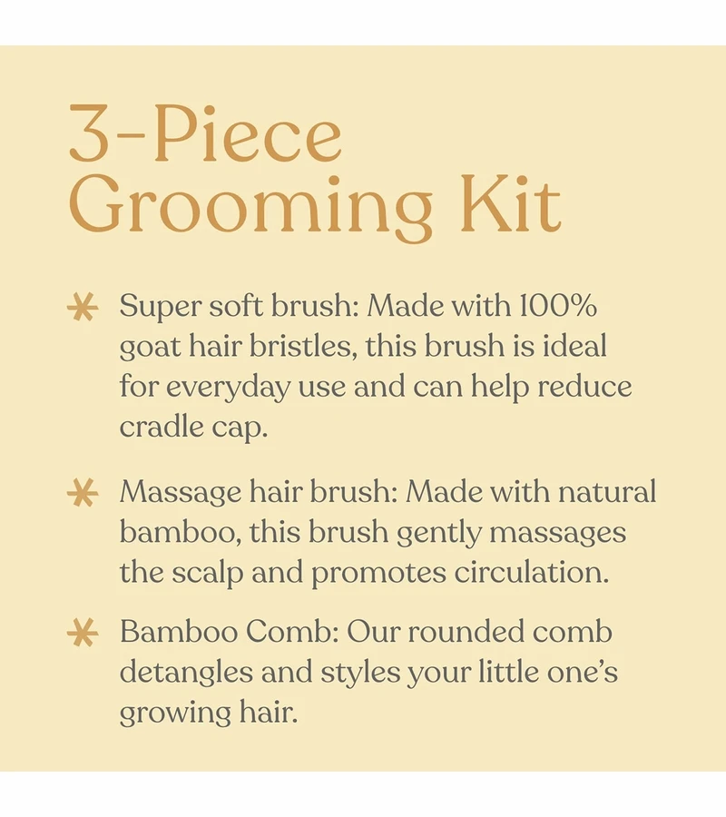 EllaOla 3-Piece Bamboo Brush & Comb Set 2 EllaOla 3-Piece Bamboo Brush & Comb Set - Image 2