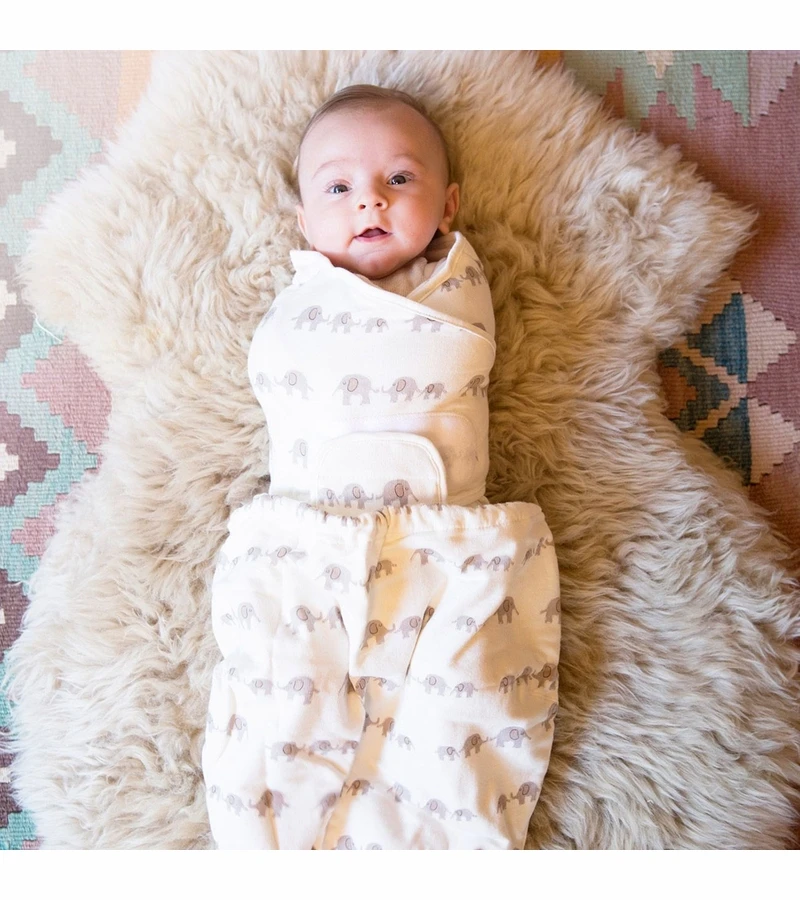 Ergobaby Lightweight Swaddler - Elephant 3 Ergobaby Lightweight Swaddler - Elephant - Image 3