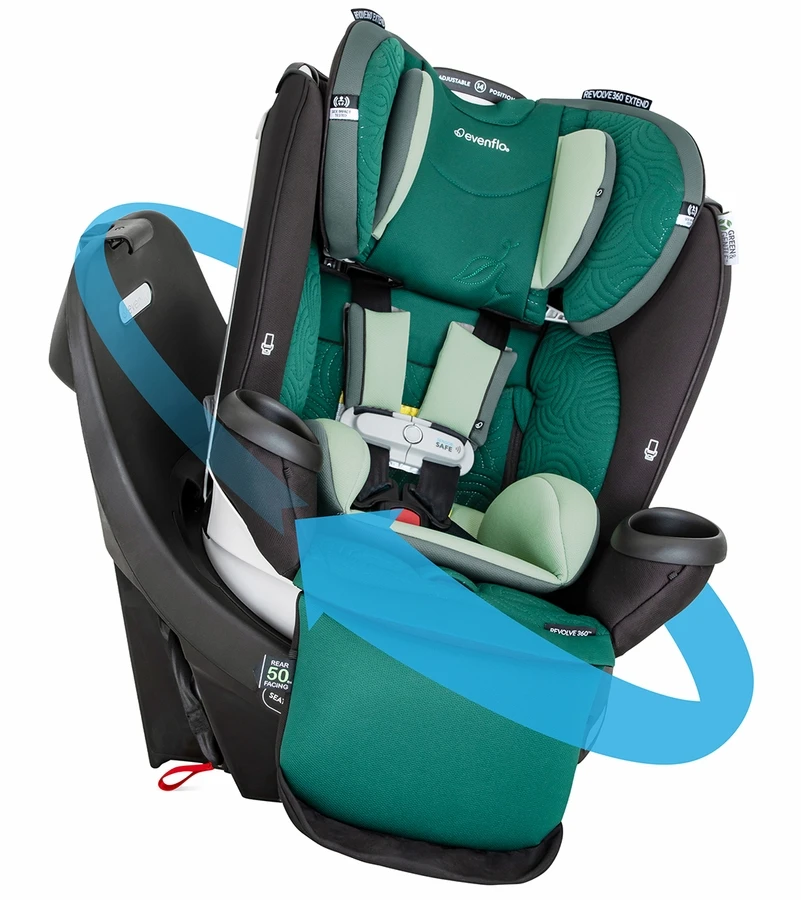 Evenflo GOLD SensorSafe Revolve360 Extend Rotational All-In-One Convertible Car Seat - Emerald Green (Green & Gentle) 1 Evenflo GOLD SensorSafe Revolve360 Extend Rotational All-In-One Convertible Car Seat - Emerald Green (Green & Gentle)