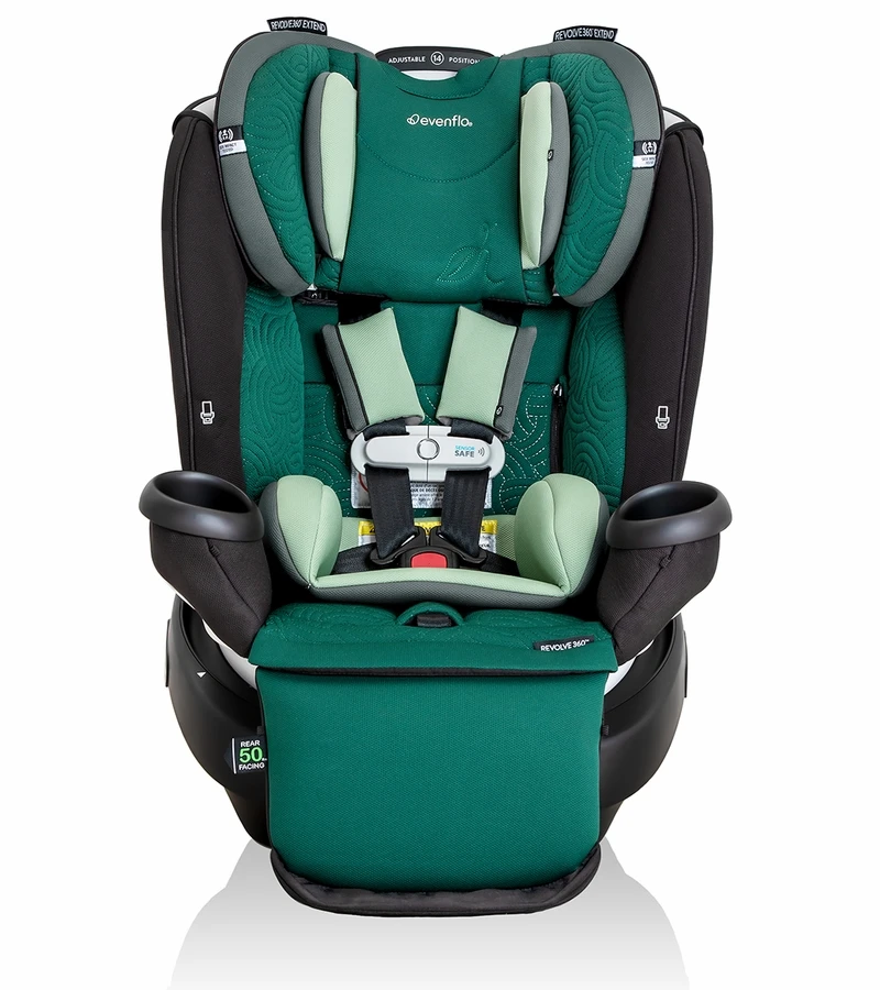 Evenflo GOLD SensorSafe Revolve360 Extend Rotational All-In-One Convertible Car Seat - Emerald Green (Green & Gentle) 2 Evenflo GOLD SensorSafe Revolve360 Extend Rotational All-In-One Convertible Car Seat - Emerald Green (Green & Gentle) - Image 2