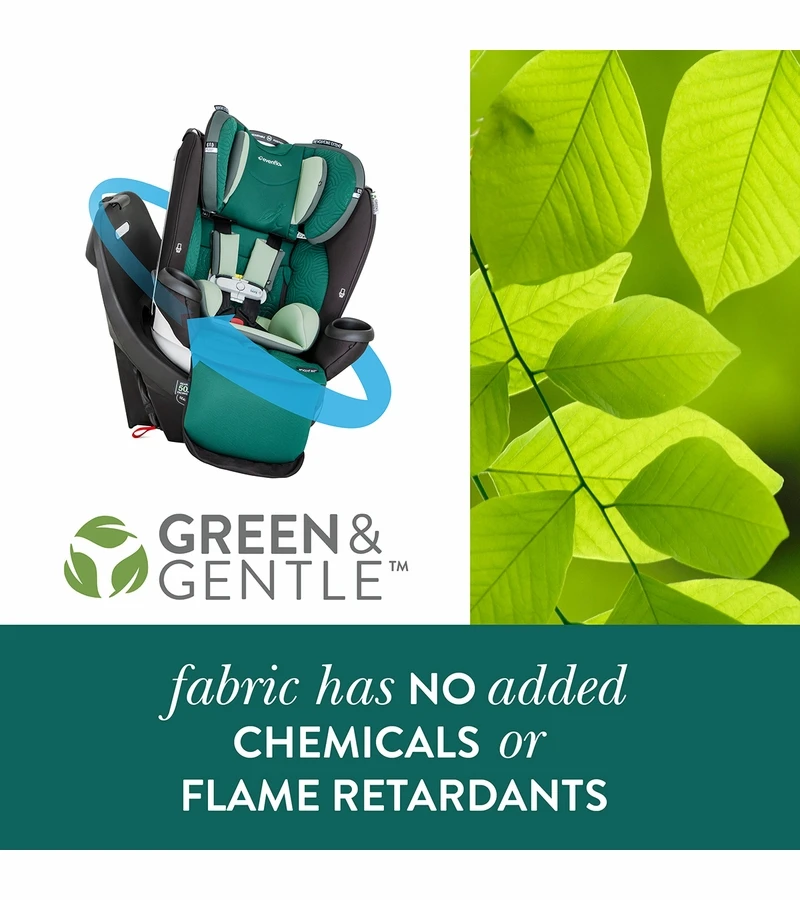 Evenflo GOLD SensorSafe Revolve360 Extend Rotational All-In-One Convertible Car Seat - Emerald Green (Green & Gentle) 4 Evenflo GOLD SensorSafe Revolve360 Extend Rotational All-In-One Convertible Car Seat - Emerald Green (Green & Gentle) - Image 4