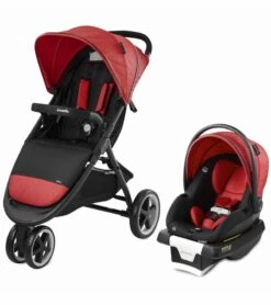 Evenflo GOLD SensorSafe Verge3 Smart Travel System With SecureMax Smart Infant Car Seat - Garnet Red
