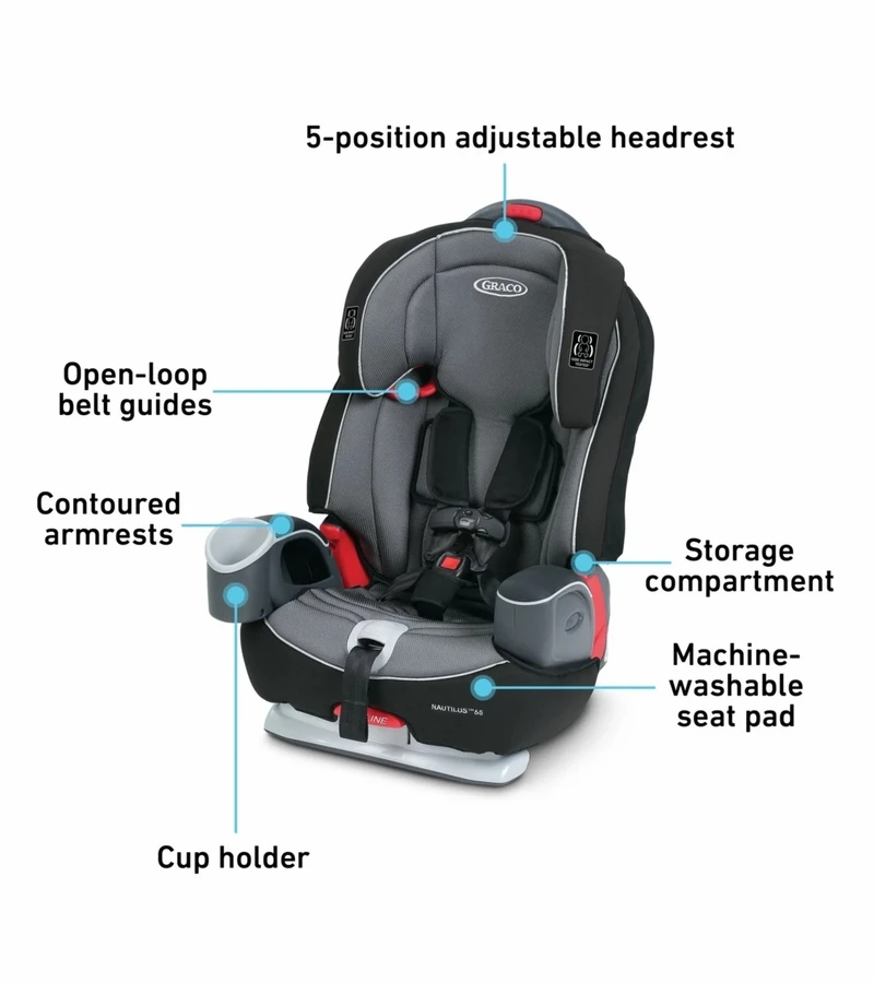 Graco Nautilus 65 3-in-1 Harness Booster Car Seat - Bravo 5 Graco Nautilus 65 3-in-1 Harness Booster Car Seat - Bravo - Image 5