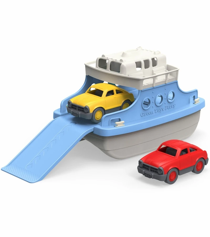 Green Toys Ferry Boat With Mini Cars Bath Toy 1 Green Toys Ferry Boat With Mini Cars Bath Toy