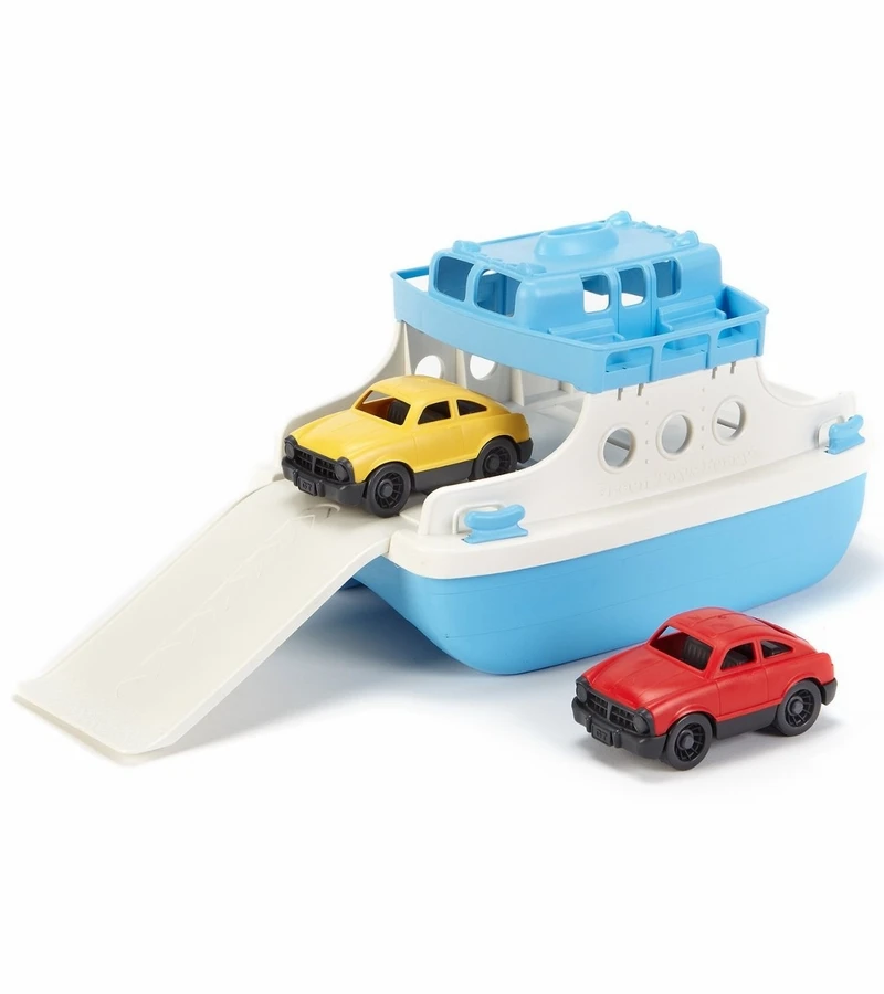 Green Toys Ferry Boat With Mini Cars Bath Toy 2 Green Toys Ferry Boat With Mini Cars Bath Toy - Image 2