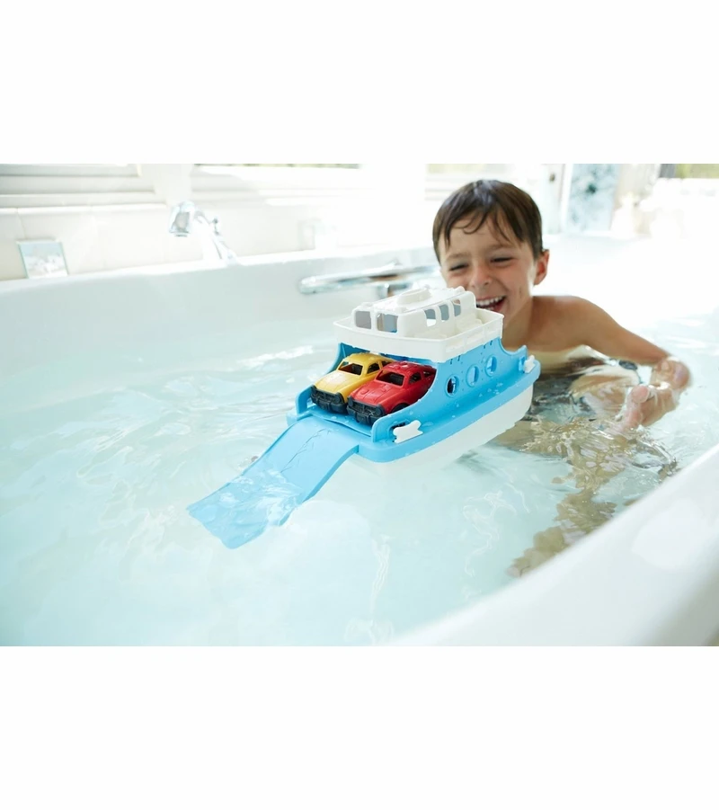 Green Toys Ferry Boat With Mini Cars Bath Toy 5 Green Toys Ferry Boat With Mini Cars Bath Toy - Image 5