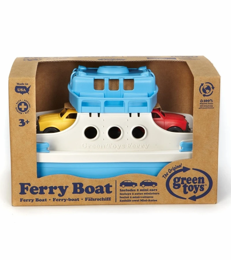 Green Toys Ferry Boat With Mini Cars Bath Toy 6 Green Toys Ferry Boat With Mini Cars Bath Toy - Image 6