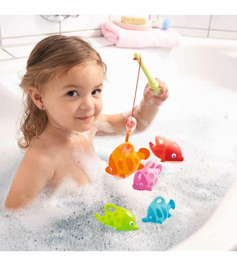 HABA Ocean Fishing Fun Bath Toy With 5 Squirting Fish 3 HABA Ocean Fishing Fun Bath Toy With 5 Squirting Fish - Image 3
