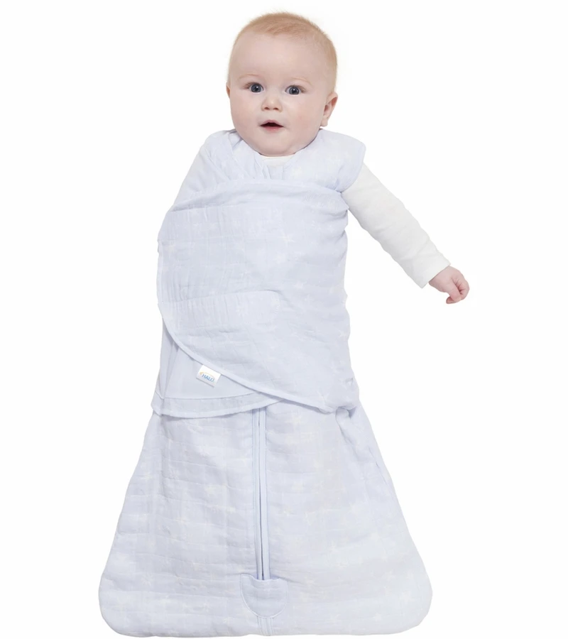 Halo SleepSack Quilted Muslin Swaddle - Constellation Blue (Small) 2 Halo SleepSack Quilted Muslin Swaddle - Constellation Blue (Small) - Image 2