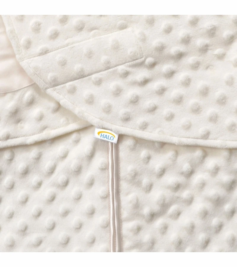 HALO SleepSack Swaddle, Velboa, Cream Plush Dots, Newborn 4 HALO SleepSack Swaddle, Velboa, Cream Plush Dots, Newborn - Image 4