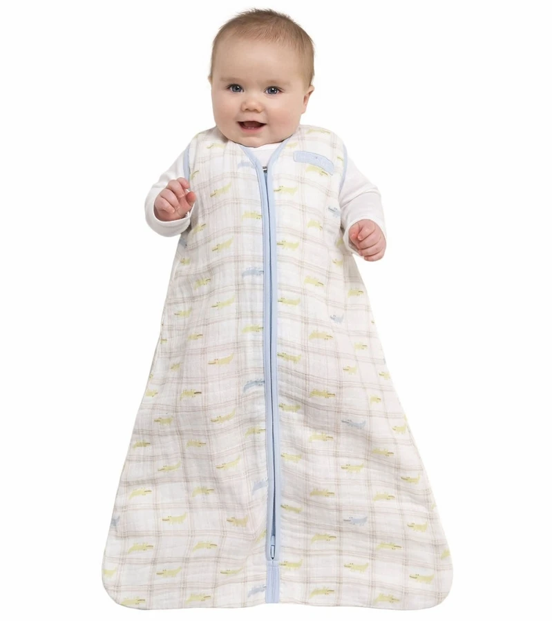 HALO SleepSack Wearable Blanket, Muslin, Gator Plaid, Small 2 HALO SleepSack Wearable Blanket, Muslin, Gator Plaid, Small - Image 2