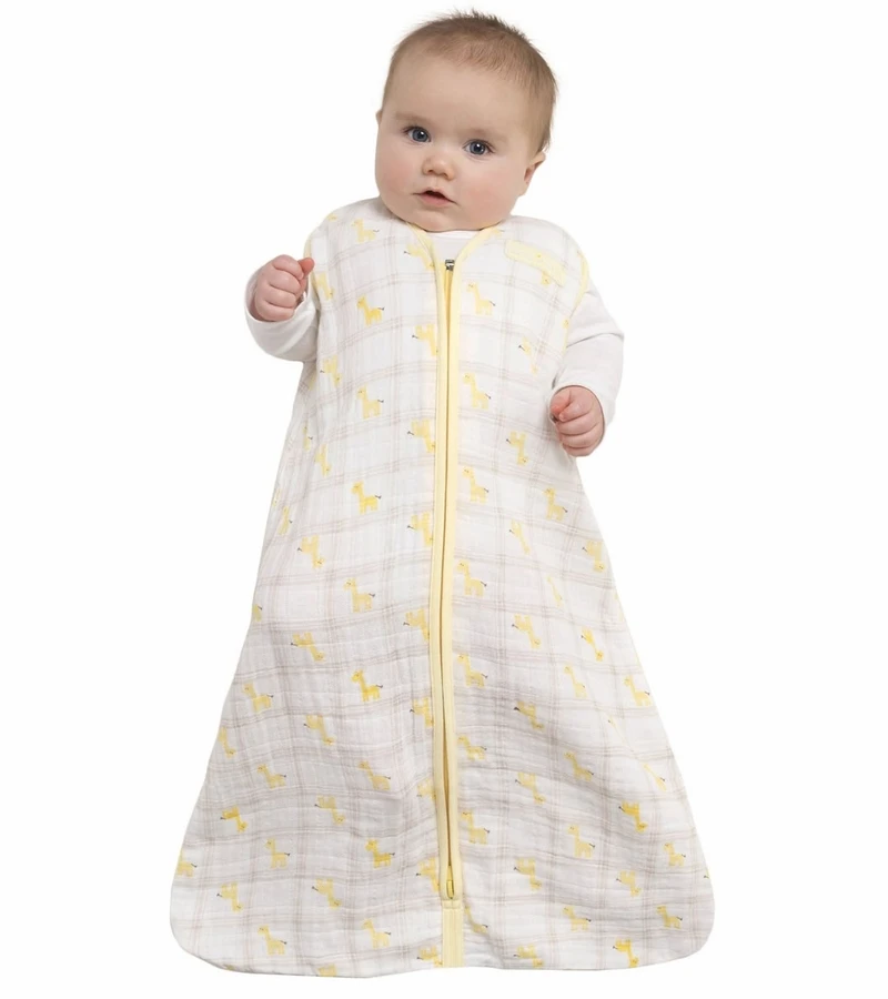 HALO SleepSack Wearable Blanket, Muslin, Giraffe Plaid, Small 2 HALO SleepSack Wearable Blanket, Muslin, Giraffe Plaid, Small - Image 2