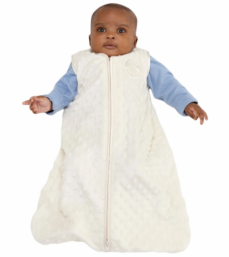 HALO SleepSack Wearable Blanket, Velboa, Cream Plush Dots, Medium 2 HALO SleepSack Wearable Blanket, Velboa, Cream Plush Dots, Medium - Image 2