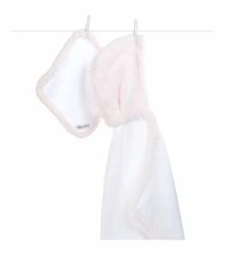 Little Giraffe Splash & Dry Chenille Towel & Washcloth Set In Pink