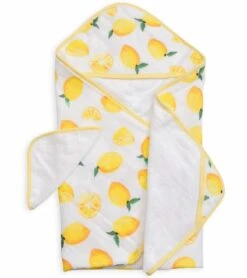 Little Unicorn Cotton Hooded Towel & Washcloth - Lemon