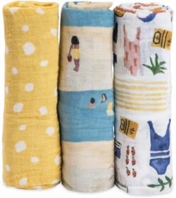 Little Unicorn Cotton Muslin Swaddle 3-Pack - Beach