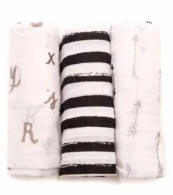 Little Unicorn Cotton Muslin Swaddle 3-Pack - Black & White