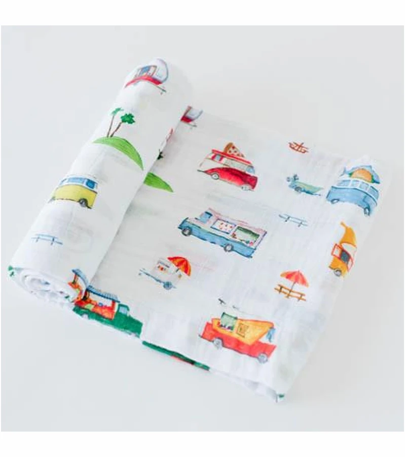 Little Unicorn Cotton Muslin Swaddle - Food Truck 1 Little Unicorn Cotton Muslin Swaddle - Food Truck