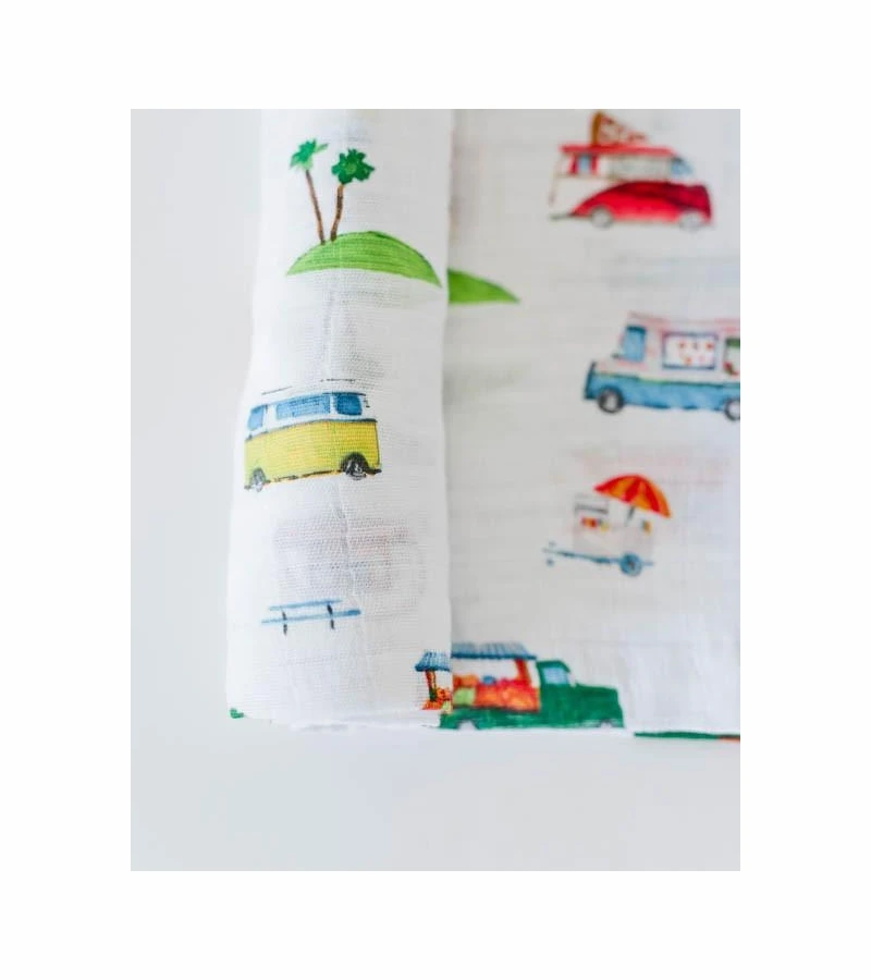 Little Unicorn Cotton Muslin Swaddle - Food Truck 2 Little Unicorn Cotton Muslin Swaddle - Food Truck - Image 2