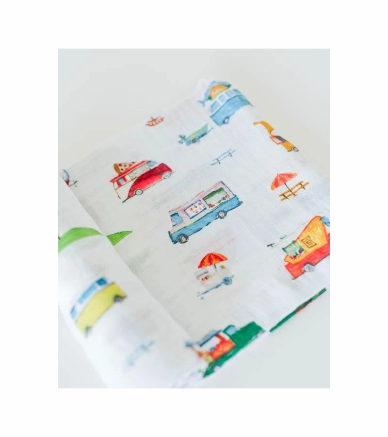 Little Unicorn Cotton Muslin Swaddle - Food Truck 3 Little Unicorn Cotton Muslin Swaddle - Food Truck - Image 3