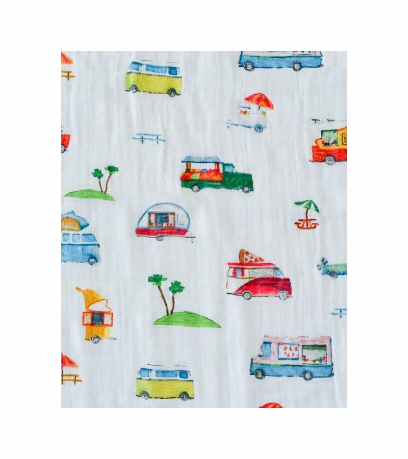 Little Unicorn Cotton Muslin Swaddle - Food Truck 4 Little Unicorn Cotton Muslin Swaddle - Food Truck - Image 4