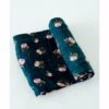 Little Unicorn Cotton Muslin Swaddle - Midnight Rose