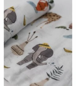 Little Unicorn Deluxe Muslin Swaddle - Safari Social -Britax || Little Unicorn || Graco Shop little unicorn deluxe muslin swaddle safari social 102