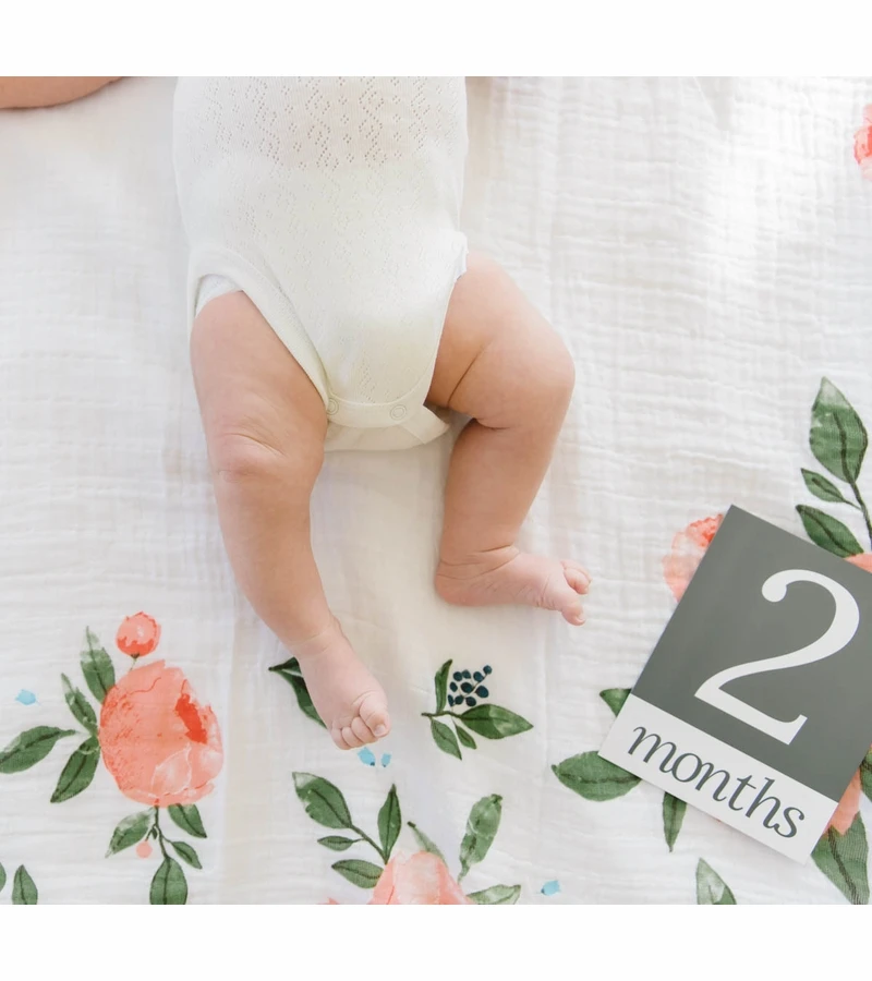 Little Unicorn Photo Blanket - Watercolor Roses 3 Little Unicorn Photo Blanket - Watercolor Roses - Image 3