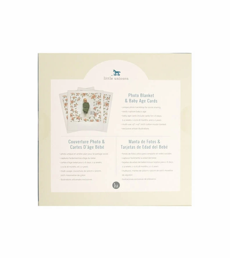 Little Unicorn Photo Blanket - Watercolor Roses 5 Little Unicorn Photo Blanket - Watercolor Roses - Image 5