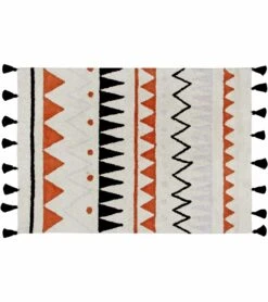 Lorena Canals Azteca Rug - Natural/Terracota (4' 8" X 6' 7")