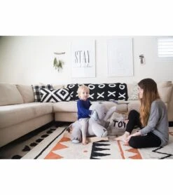 Lorena Canals Azteca Rug - Natural/Terracota (4' 8" X 6' 7") -Britax || Little Unicorn || Graco Shop lorena canals azteca rug natural terracota 4 8 x 6 7 248