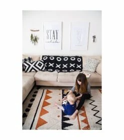 Lorena Canals Azteca Rug - Natural/Terracota (4' 8" X 6' 7") -Britax || Little Unicorn || Graco Shop lorena canals azteca rug natural terracota 4 8 x 6 7 249