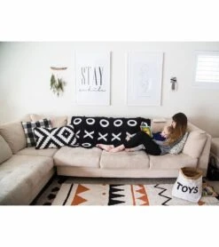 Lorena Canals Azteca Rug - Natural/Terracota (4' 8" X 6' 7") -Britax || Little Unicorn || Graco Shop lorena canals azteca rug natural terracota 4 8 x 6 7 250