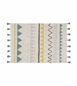 Lorena Canals Azteca Rug - Natural/Vintage Blue (4' X 5' 3")