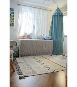 Lorena Canals Azteca Rug - Natural/Vintage Blue (4' X 5' 3") -Britax || Little Unicorn || Graco Shop lorena canals azteca rug natural vintage blue 4 x 5 3 160