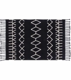 Lorena Canals Bereber Rug - Black (4' 8" X 6' 7")