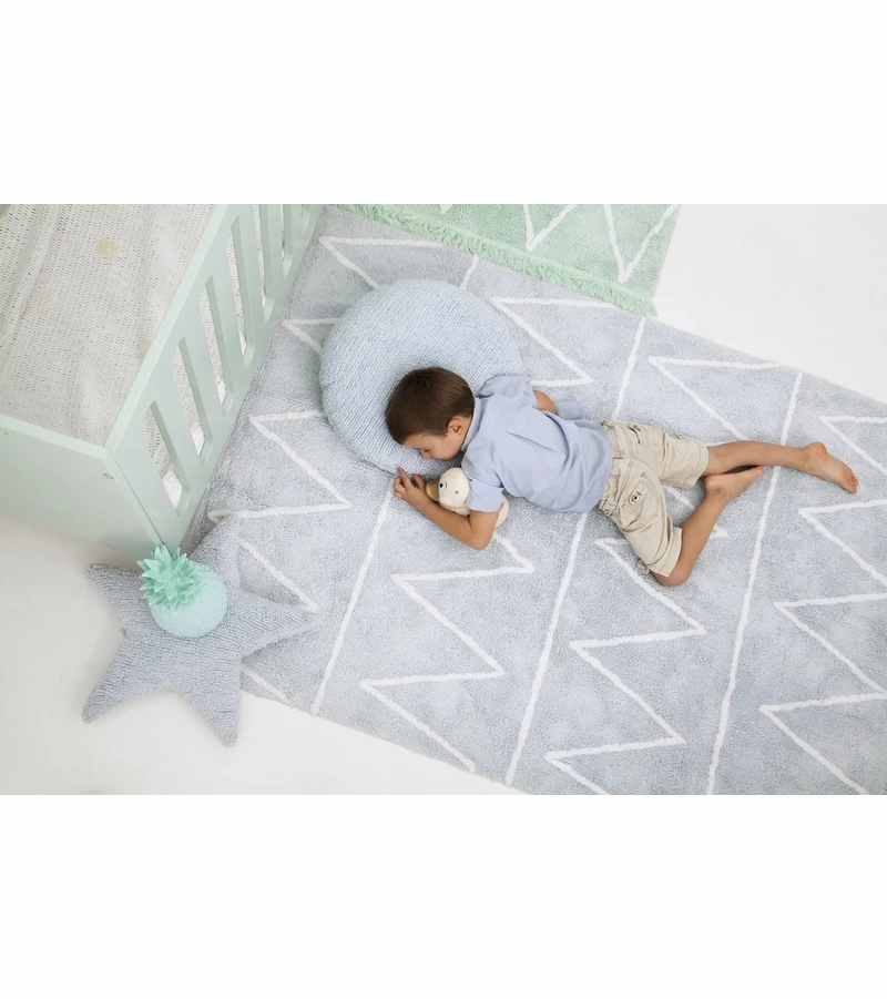 Lorena Canals Hippy Rug - Soft Blue (4' X 5' 3") 5 Lorena Canals Hippy Rug - Soft Blue (4' X 5' 3") - Image 5