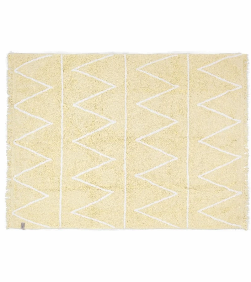 Lorena Canals Hippy Rug - Yellow (4' X 5' 3") 1 Lorena Canals Hippy Rug - Yellow (4' X 5' 3")