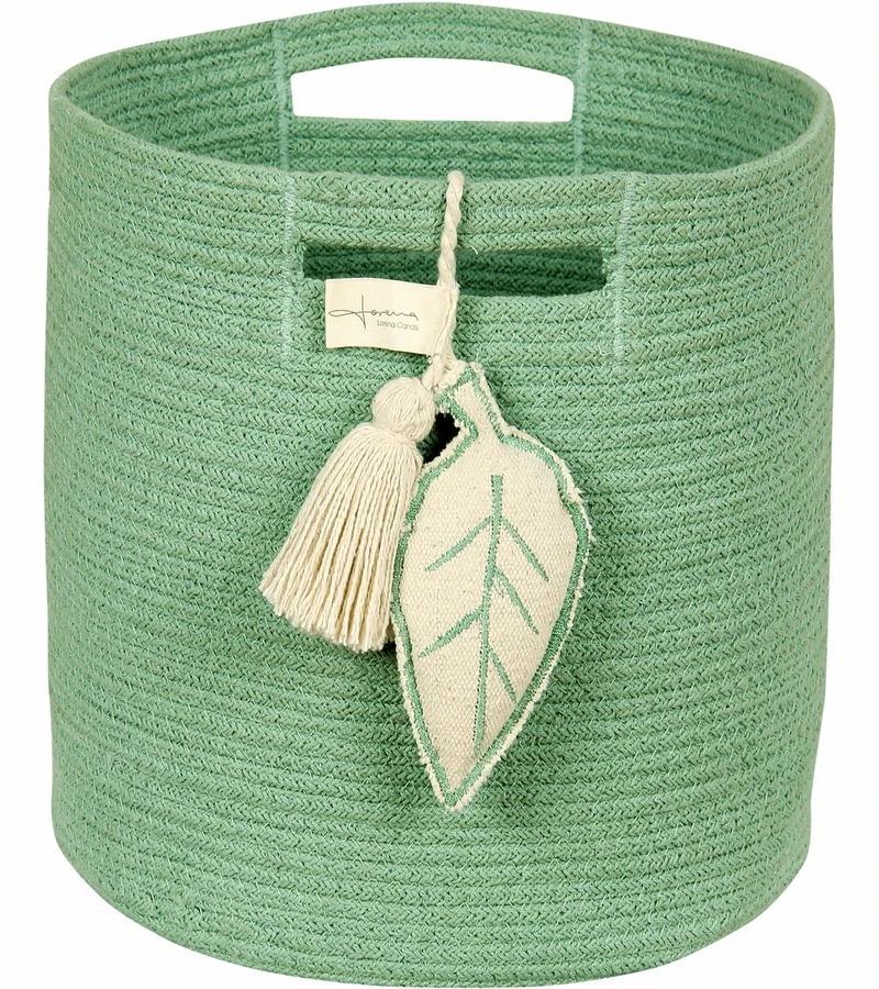 Lorena Canals Leaf Basket - Green 1 Lorena Canals Leaf Basket - Green