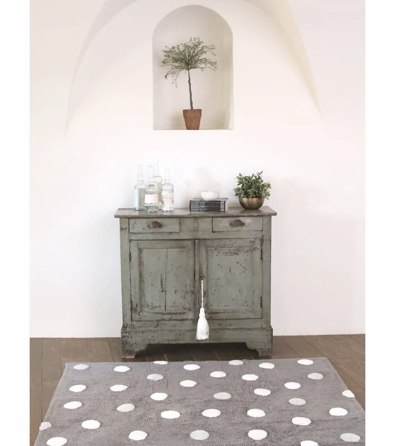 Lorena Canals Polka Dots Rug - Grey (4' X 5' 3") 2 Lorena Canals Polka Dots Rug - Grey (4' X 5' 3") - Image 2