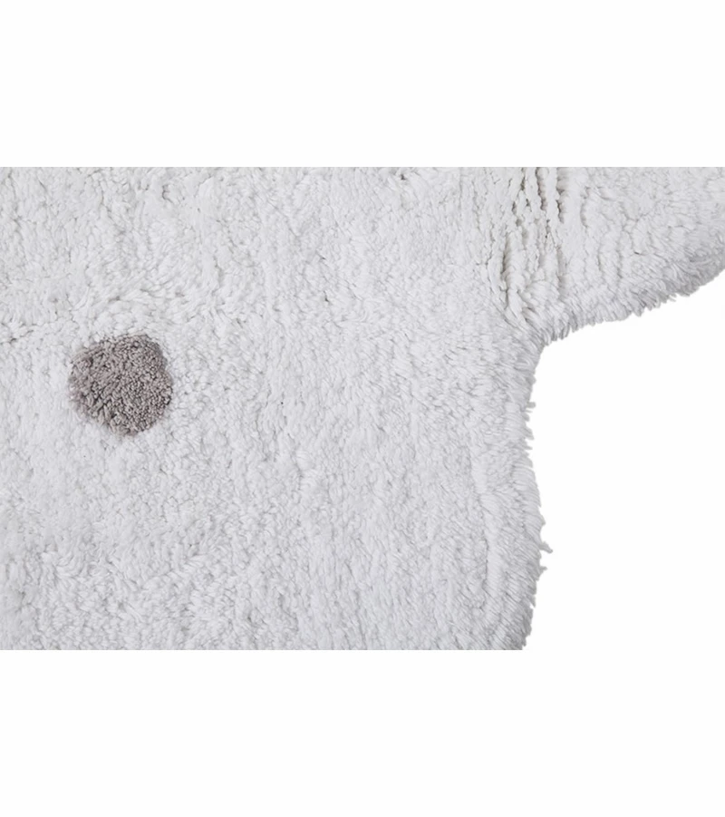 Lorena Canals Round Rug - Little Biscuit - White (4' 8") 2 Lorena Canals Round Rug - Little Biscuit - White (4' 8") - Image 2