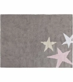 Lorena Canals Three Stars Tricolor Rug - Grey/Pink (4' X 5' 3")