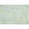 Lorena Canals Tricolor Stars Rug - Soft Mint (4' X 5' 3")