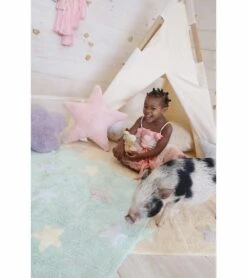 Lorena Canals Tricolor Stars Rug - Soft Mint (4' X 5' 3") -Britax || Little Unicorn || Graco Shop lorena canals tricolor stars rug soft mint 4 x 5 3 223