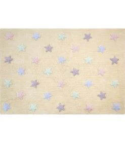 Lorena Canals Tricolor Stars Rug - Vanilla (4' X 5' 3")