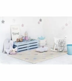 Lorena Canals Tricolor Stars Rug - Vanilla (4' X 5' 3") -Britax || Little Unicorn || Graco Shop lorena canals tricolor stars rug vanilla 4 x 5 3 226